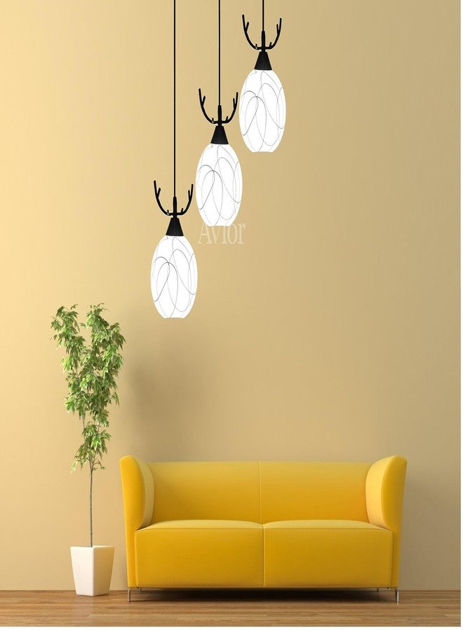 Avior Metal Deer Shape Cap Hanging Pendant Ceiling Light Lamp for Bedroom, Balcony, Living Room (Pack of 3) - Image 4
